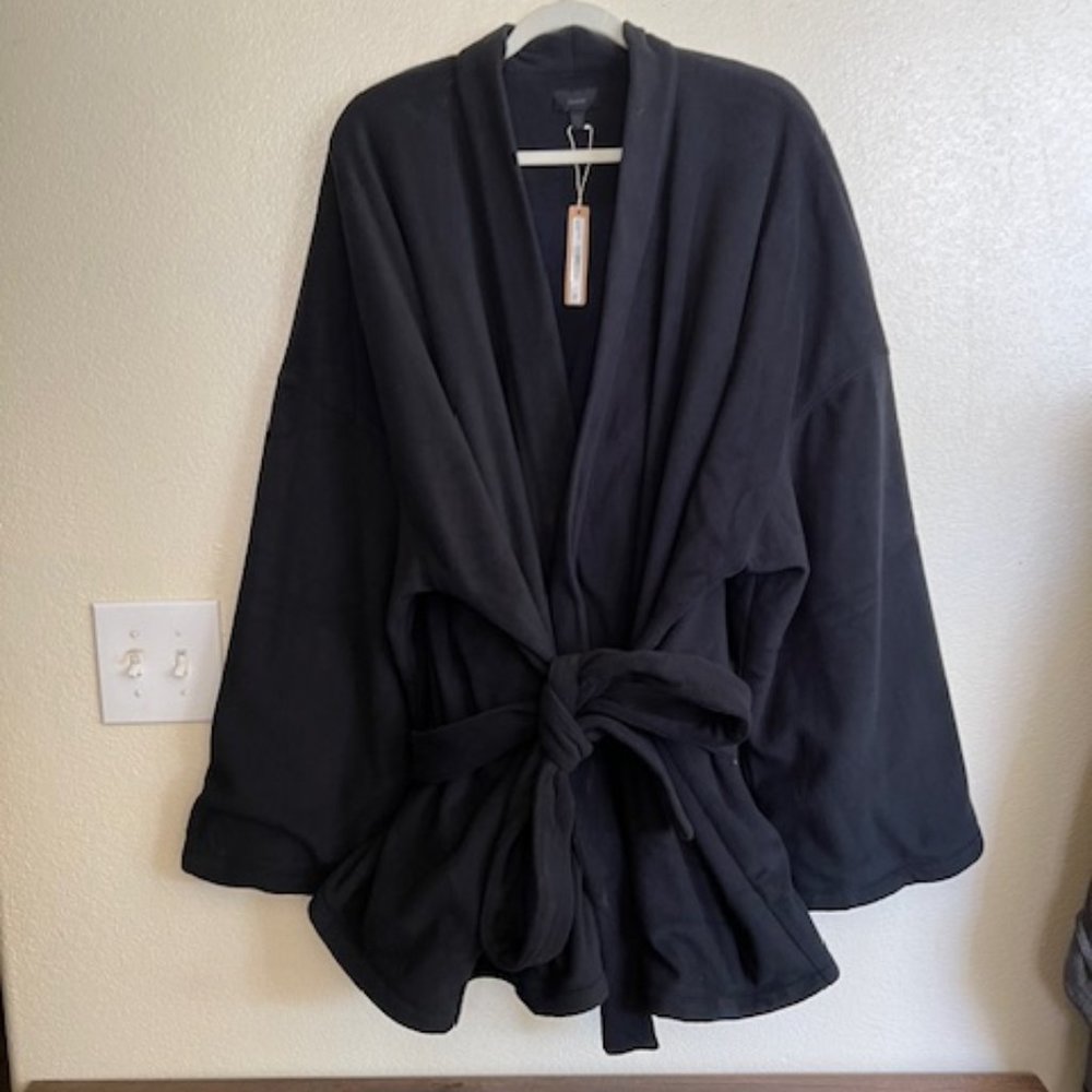 SKIMS FLEECE WRAP JACKET  BLACK  - NWT